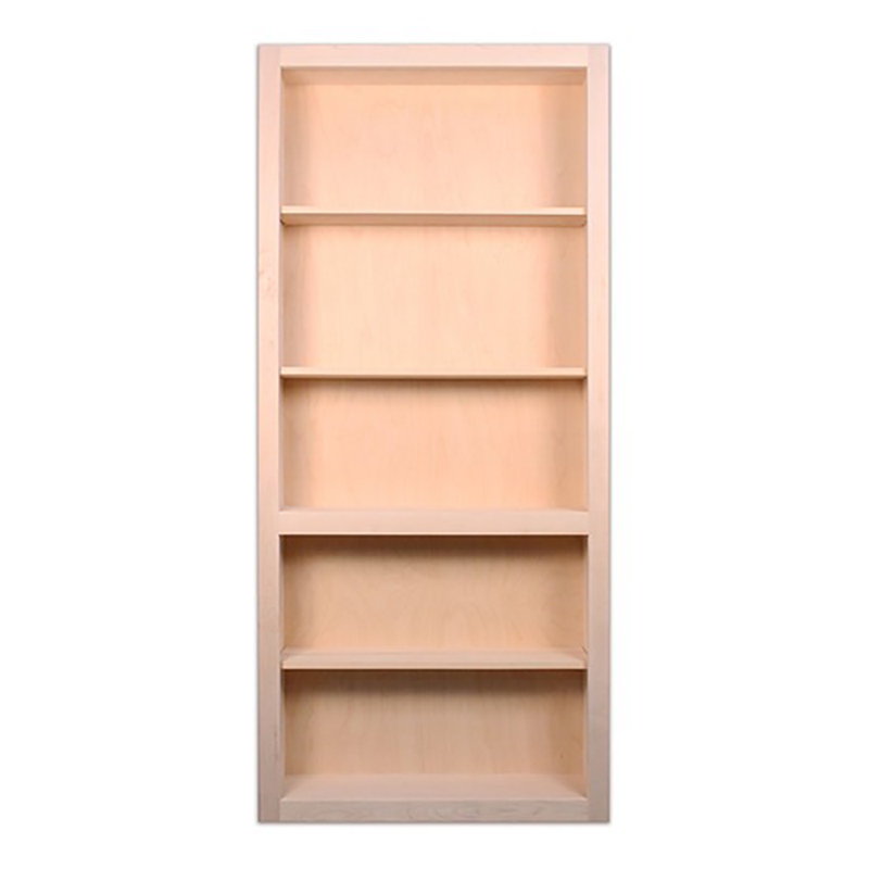 InvisiDoor Paneled Wood Unfinished 4Shelf Bookcase Hidden Door